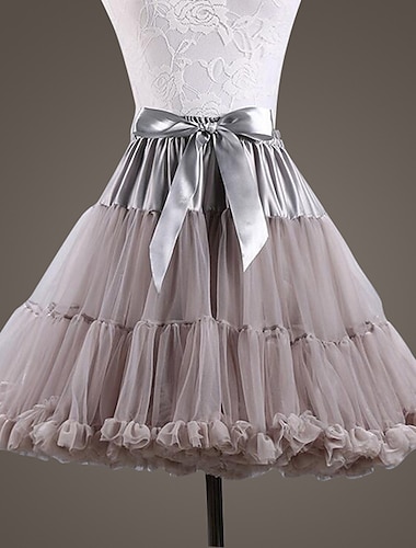  Lolita clásica 1950s vestido de vacaciones Vestidos Enagua Tutu Bailarina de ballet Color sólido Princesa Mujer Chica Día de Reyes Rendimiento Boda Fiesta Adulto Enagua