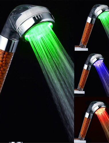  LED-Duschkopf Farbwechsel 2 Wassermodus 7-Farben-Glühlicht automatisch wechselnder Handbrause