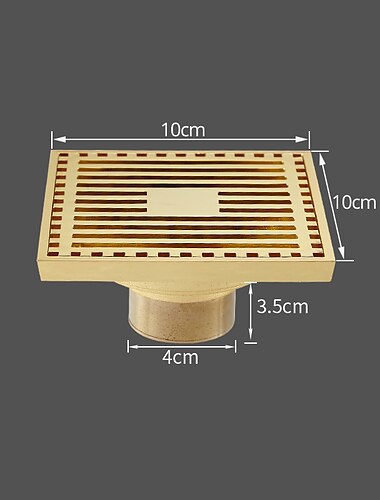  Bodenablauf aus massivem Messing, Blockhaar, Bodenregister, 1 Stück – Badezimmer, 10 cm x 10 cm