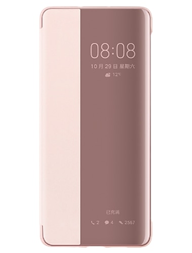  Handy Hülle Handyhüllen Für Huawei P20 P20 Pro P30 P30 Pro Ganzkörper-Gehäuse Ledertasche Klappetui Flipbare Hülle mit Sichtfenster Auto Schlaf / Aufwachen Feste Farbe Hart PU-Leder