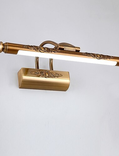  led forfengelighet lys speil lampe vanntett baderomsbelysning børstet kobber jern vegglys 8w 19.69in ip68 antikk vintage vegglys