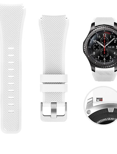  Uhrenarmband für Samsung Watch 3 45mm, Galaxy Wacth 46mm, Gear S3 Classic / Frontier, Gear 2 Neo Live Silikon Ersatz Gurt 22mm Verstellbar Sportarmband Armband