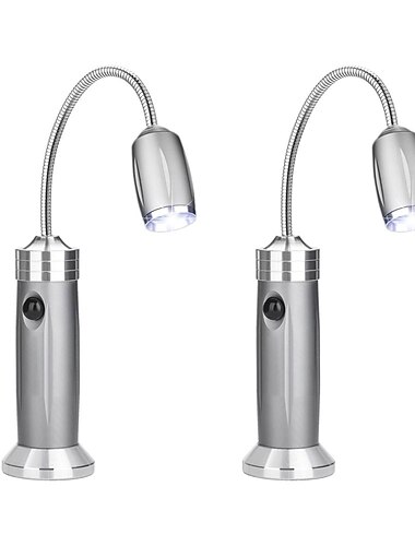  2pcs barbecue grill luce base magnetica super-luminoso led barbecue luci esterne a 360 gradi flessibile collo di cigno barbecue luce batteria regolabile