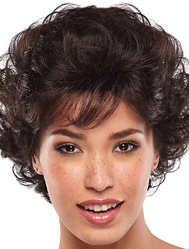  Synthetische Perücken Stirn-Pony Locken Freier Teil Perücke Kurz Braun / Burgund Synthetische Haare 12 Zoll Damen Damen Synthetik Für Damen dunkler Hautfarbe Dunkelbraun