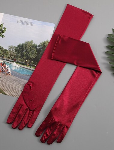  Spitze / Elastischer Satin / Satin Ellenbogen Länge Handschuh Elegant / Party / Abend Mit Pure Farbe Hochzeit / Party-Handschuh