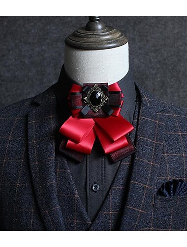  мужской галстук-бабочка для вечеринки в стиле колор-блок черный желтый красный/однотонный 2024