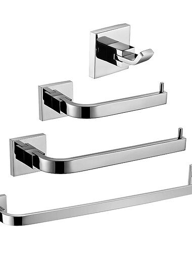  badrumstillbehör set premium design / kreativ modern / modern metall 4st - badrum 1-handdukstång / handdukring väggmonterad