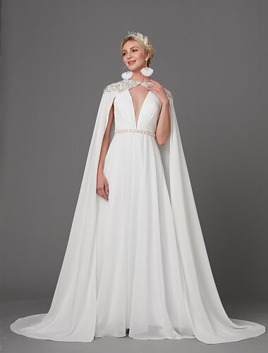  Ärmellos Umhänge Chiffon Hochzeit / Party / Abend Wickeltücher für Frauen Mit Perlenstickerei / Applikationen / Pailetten