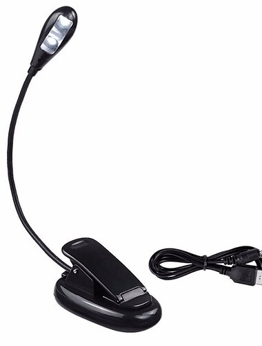  Clip led sur livre lecture lampe de lit lampe rechargeable portable lecture 1w flexible 360 ° usb aaa piles pour ordinateur