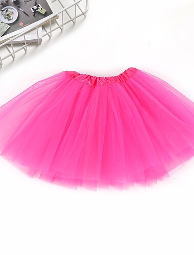  Rétro Vintage Jupe Tutu Danseur de ballet Couleur Unie Fille Performance Soirée Halloween Enfant Jupe