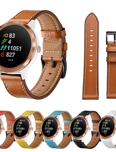  時計バンド のために ガーミン Forerunner 265 255 Active 5 Venu 3 2 Plus Vivoactive 4 3 Vivomove Sport Approach S42 S40 20mm 22mm 本革 置換 ストラップ 20mm 22mm レザーループ リストバンド