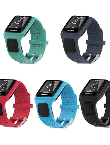  1 pcs Smartwatch-Band für TomTom TomTom Multi-Sport GPS+HRM Silikon Smartwatch Gurt Weich Atmungsaktiv Sportband Klassische Schnalle Ersatz Armband