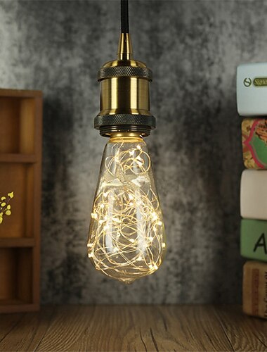  Guirnalda de hadas led bombilla de luz nocturna t64 e26 blanco cálido tornillo edison flash luz de alambre decorativa estrellada para festival de navidad no regulable