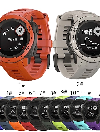  Ver Banda para Garmin Instinct Crossover / Tide / Esports / Solar / Tactical, Instinct 2 Tactical / Surf / Solar, Instinct Silicona Reemplazo Correa Ajuste rápido 22 mm Elástico Transpirable Correa