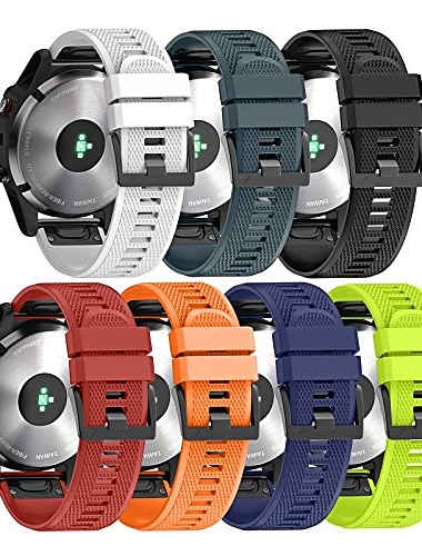 Cinturino per orologio  per Garmin MARQ Descent G1 Fenix 7 Sapphire Solar / 6 Pro / 5 Plus Forerunner 935 945 Approach S60 S62 Silicone Sostituzione Cinghia Attacco rapido 22 mm Traspirante Cinturino