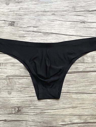  Voor heren 1 pak Slip Naadloos Standaard Nylon Spandex Effen Lage Taille Normaal Zwart Wit