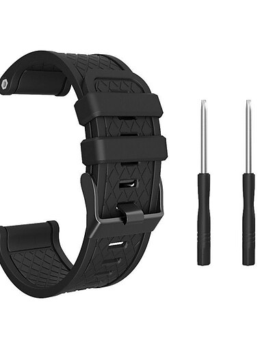  Uhrenarmband für Garmin Fenix ​​2 Silikon Ersatz Gurt mit Entfernungswerkzeug Elasthan Verstellbar Sportarmband Klassische Schnalle Armband