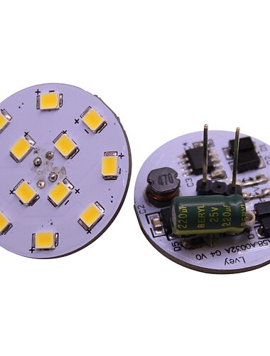  1st g4 12 lysdioder 2835 2w ac12v dc12-24v majs led 90° mini lampada led glödlampa pärlor dimbara dekorativa varmvitt dagsljus vit