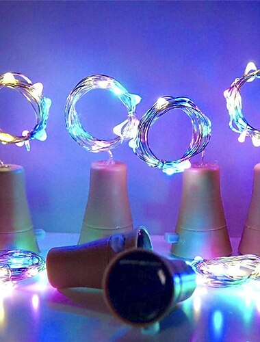  10 шт. 2 м светодиодных солнечных гирлянд из пробки для бутылок, 20 светодиодных медных проволочных гирлянд для рождественского украшения сада на открытом воздухе, свадеб и вечеринок