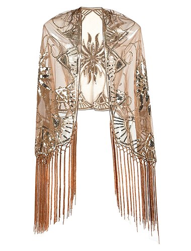  Goldene Zwanziger 1920er Cocktailkleid Partykostüm Abschlussballkleid Halloween Kostüme Der große Gatsby Charleston Hochzeitsgast Pailletten Quastenfransen Geometrisch Kap Normal Damen Hochzeit Party
