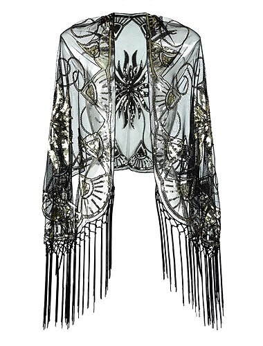  Roaring jaren '20 Jaren 1920 Cocktail jurk Feestkostuum Gala jurk Halloween Kostuums The Great Gatsby Charleston Bruiloftsgast Pailletten Kwastje Geometrisch Kaap Normaal Dames Bruiloft Feest