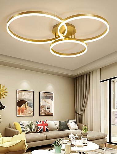  90 cm 3-Licht-Kreis-Design-Deckenleuchte Einbauleuchten Metall lackierte Oberflächen führte nordischen postmodernen Stil für Esszimmer Wohnzimmer 110-120/220-240V