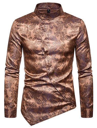  Vintage Mittelalterlich Renaissance Bluse / Hemd Prinz Jacquard Jacquard Herren Halloween Karneval Maskerade Veranstaltung / Fest Karneval von Venedig Erwachsene Hemd