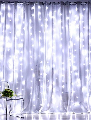  elegante Hochzeitsempfangsparty Weihnachtshochzeitsdekorationslichter 3 mx 2 m 240 LEDs weißes warmweißes mehrfarbiges Licht Schlafzimmer Heim Innen- und Außendekor Vorhang-Lichterkette