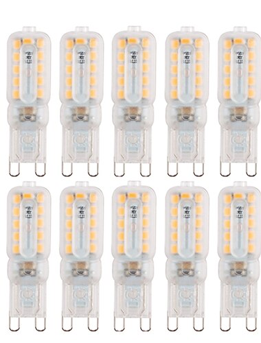  10pcs 5w led bi-pin lâmpada 340lm g9 22leds grânulos smd 2835 regulável 60w halogênio equivalente para lustre quente frio branco 220v 110v