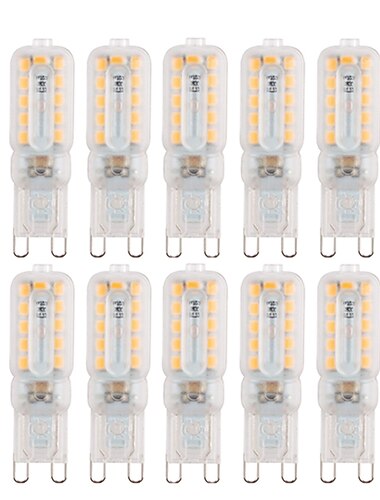  10 Uds. Bombilla led bi-pin de 5w 340lm g9 22 cuentas led smd 2835 regulable 60w equivalente halógeno para candelabro blanco frío cálido 220v 110v