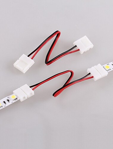  10 sztuk 2-pinowe jednokolorowe złącza taśmowe do lutowania taśmy ledowej z drutu do elastycznych lamp ledowych o szerokości 8 mm / 10 mm