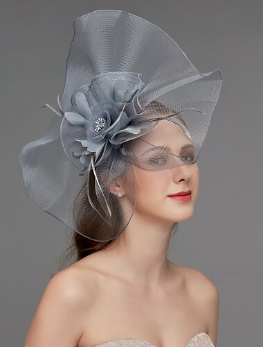  květinové peří síť fascinators klobouk kentucky derby ozdoba čelenky 1 ks dostih dámy denní dostih elegantní a luxusní s klipem čelenka pokrývky hlavy