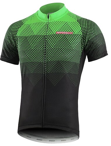  BERGRISAR Bărbați Jersey de ciclism Manșon scurt Bicicletă Jerseu Topuri cu 3 buzunare spate Ciclism montan Ciclism stradal triatlon Respirabil Uscare rapidă Dungi reflectorizante Înapoi de buzunar