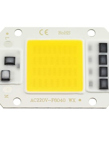  zdm 1pc led cob chip 20w 30w 50w ac220v motor de luz blanca cálida / blanca fría integrado ic controlador inteligente