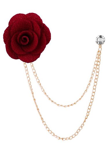  رجالي كريستال دبابيس ربط سلسلة خلاق وردة عمودي موضة أساسي كلاسيكي شائع روك بروش مجوهرات لون الجمل ألوان متنوعة أسود من أجل زفاف مناسب للحفلات خطوبة وعد مهرجان