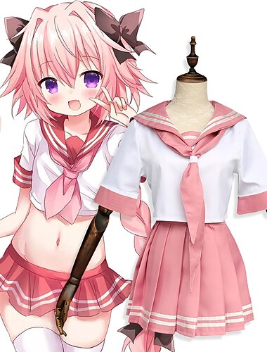  Schicksal / Apokryphen Astolfo Anime Cosplay Kostüm Outfits Maskerade Cosplay-Anzüge Oberteil Rock Krawatte Für Damen Erwachsene