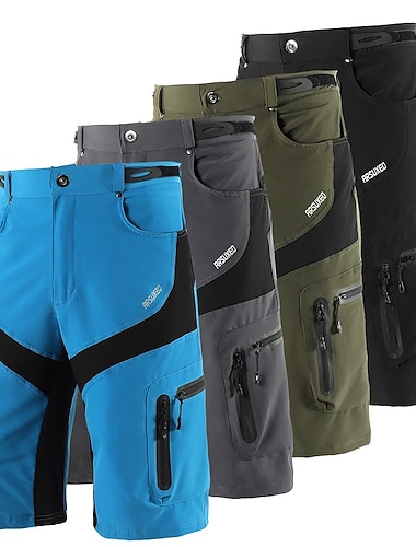  Arsuxeo Homens Côr Sólida Bolsos Bermudas para MTB Calções de bicicleta Moto Calção Calças Forma Assenta Ciclismo de Montanha Ciclismo de Estrada Esportes Prova-de-Água Bolso Múltiplo Secagem Rápida