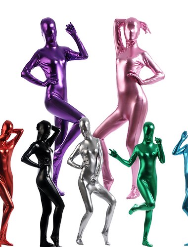  Costumes Zentai Brillants Costume de cosplay combinaison Costume de Carnaval Combinaison Intégrale Homme Femmes Déguisement Sexy Couleur Unie Spandex Latex Costume pour Halloween