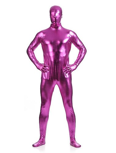  Costumes Zentai Brillants Costume de cosplay Combinaison Costume de Carnaval Combinaison Intégrale Homme Femmes Sexe Déguisement Sexy Couleur Unie Spandex Latex Costume pour Halloween Adulte