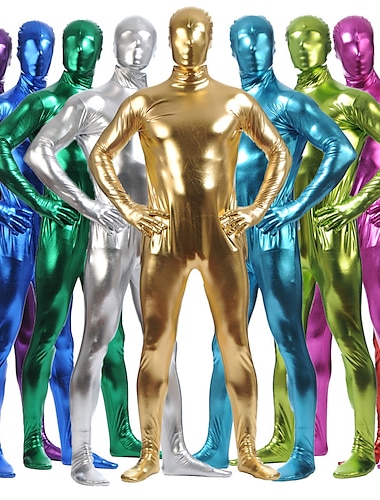 Glimmende Zentai-Pakken Cosplay kostuum Catsuit Carnavalskostuum Full Body Suit Voor heren Dames Sekse Sexy kostuum Effen Spandex Latex Kostuum voor Halloween Volwassenen