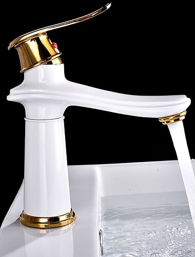  صنبور حوض الحمام - مجموعة مركزية مطلية بالكهرباء بمقبض واحد صنابير هولباث واحدة