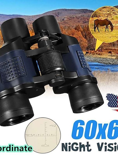  60x60 3000M Binocular with Coordinates Night Vision HD Professional Hunting Binoculars for Hiking Travel Field Work Forestry Fire Protection