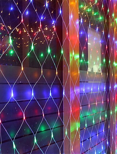  Elegante cadena de luces LED para fiestas de recepción de bodas, 192 LED, 3 mx2 m, resistente al agua, para exteriores, para decoración de bodas y Navidad, cadena de luces de hadas, decoración para