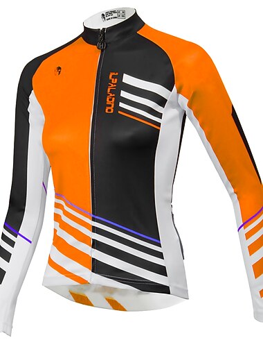  Dame Sykkeltrøyer Mønstret Figurer Langermet Sykkel Jersey Topper med 3 baklommer Fjellsykling Veisykling Sømløs 3D Pute Hurtigtørkende Anatomisk design sport Gul Rosa Rød Klær