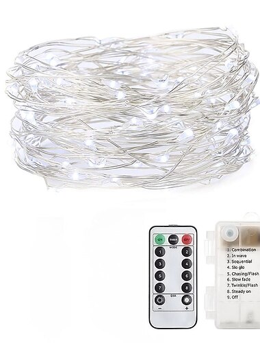  κομψά φωτάκια νεράιδας δεξίωσης γάμου 5m 50 led μπαταρία που λειτουργεί με χρονοδιακόπτη τηλεχειρισμού αδιάβροχα χάλκινα συρμάτινα φώτα σπάγκους για υπνοδωμάτιο εσωτερική διακόσμηση γαμήλιου