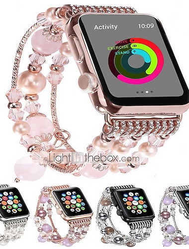  Παρακολουθήστε το συγκρότημα για Apple Watch Sreies 8 7 6 5 4 3 2 1 SE Ultra 49mm 45mm 44mm 42mm 41mm 40mm 38mm Ανοξείδωτο Ατσάλι Ștrasuri Αντικατάσταση Λουρί Γυναικεία Χάντρες Βραχιόλι κοσμήματος