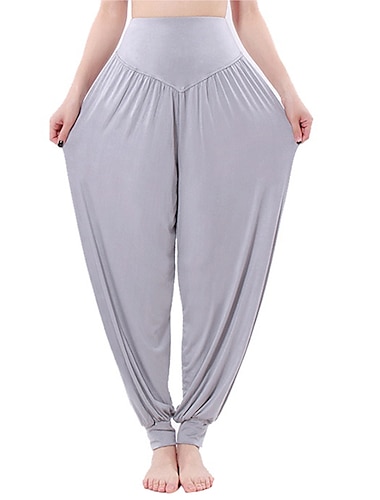  Damen Haremshose schnell trocknend leicht hoher Bund Yoga Fitness Tanz Pumphose weiß schwarz lila Modal Wintersport Sportbekleidung mikro-elastisch Loose Fit / Athleisure