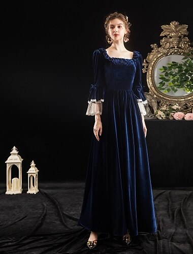  Rokoko Barock Viktorianisch Bodenlang Kleid Partykostüm Maskerade Spitze Ballkleid Platz Übergröße Damen königlich Party Halloween Party & Abend Erwachsene Kleid