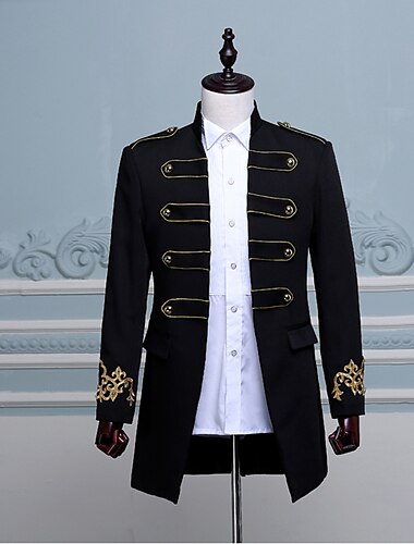  Élégant Classique Rétro Vintage Manteau Bal Masqué Vêtements d'extérieur Prince Aristocrate Coupe ajustée Couleur Unie Robe de bal Homme Nouvel An Saint-Valentin Soirée Mascarade Cocktail Adulte