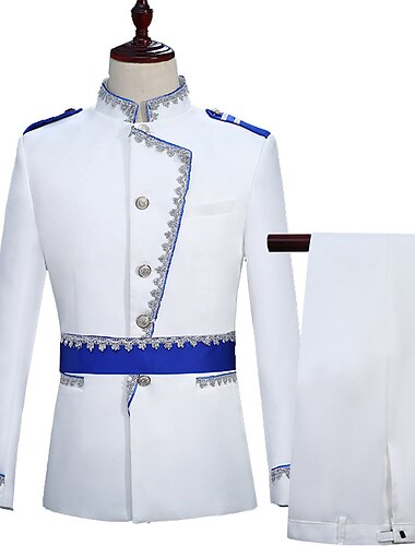  Retro Antiguo Medieval Abrigo Pantalones Accesorios Príncipe Aristócrata Color sólido Traje de pantalón Hombre Fiesta Jubileo de platino de la reina 2022 Isabel 70 años Adulto Chaqueta Pantalones
